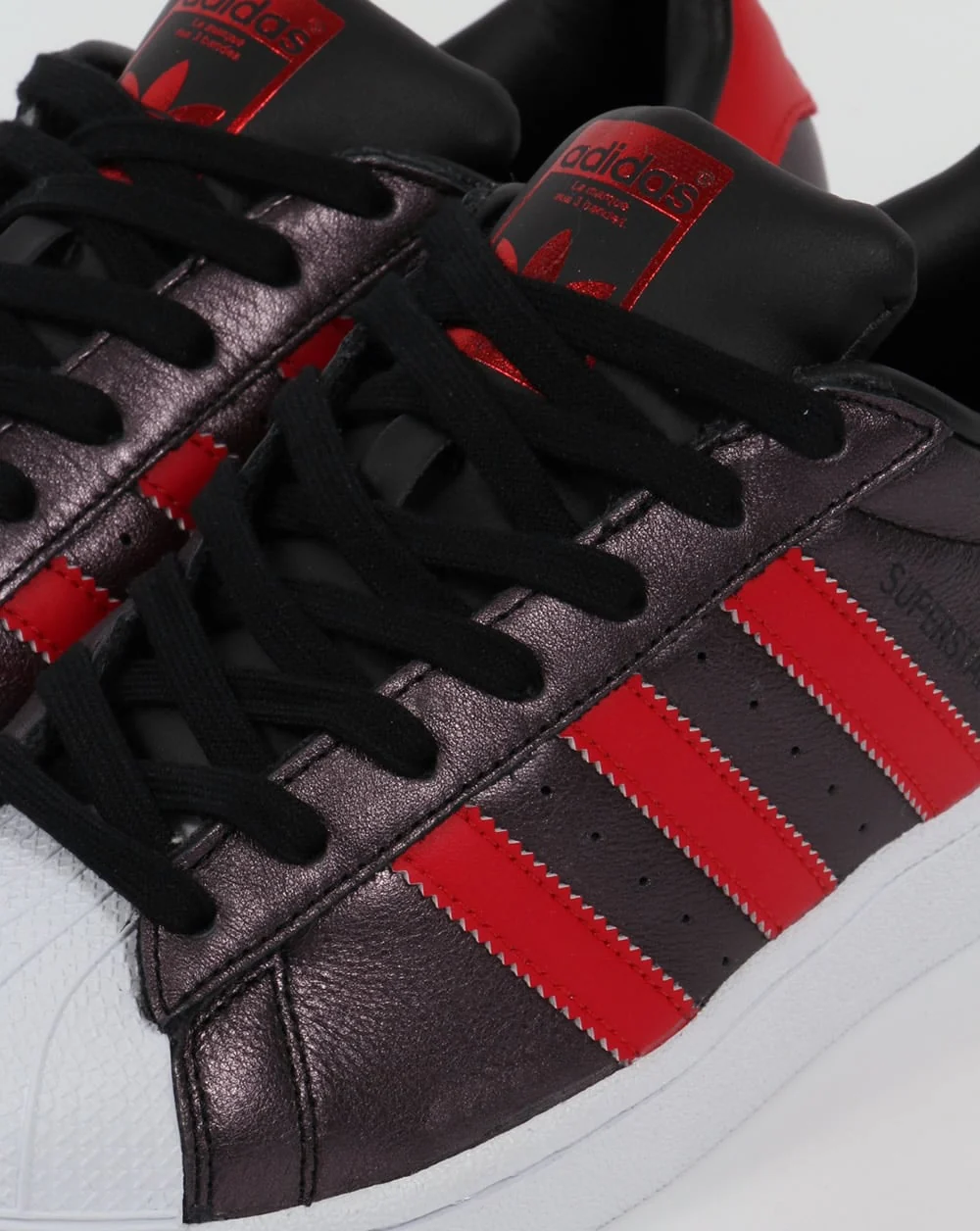 Adidas Superstar Trainers Black/Red - Image 4