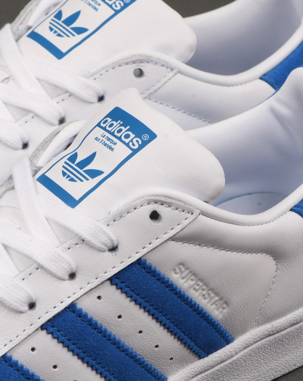 Adidas Superstar Trainers White/Blue - Image 4