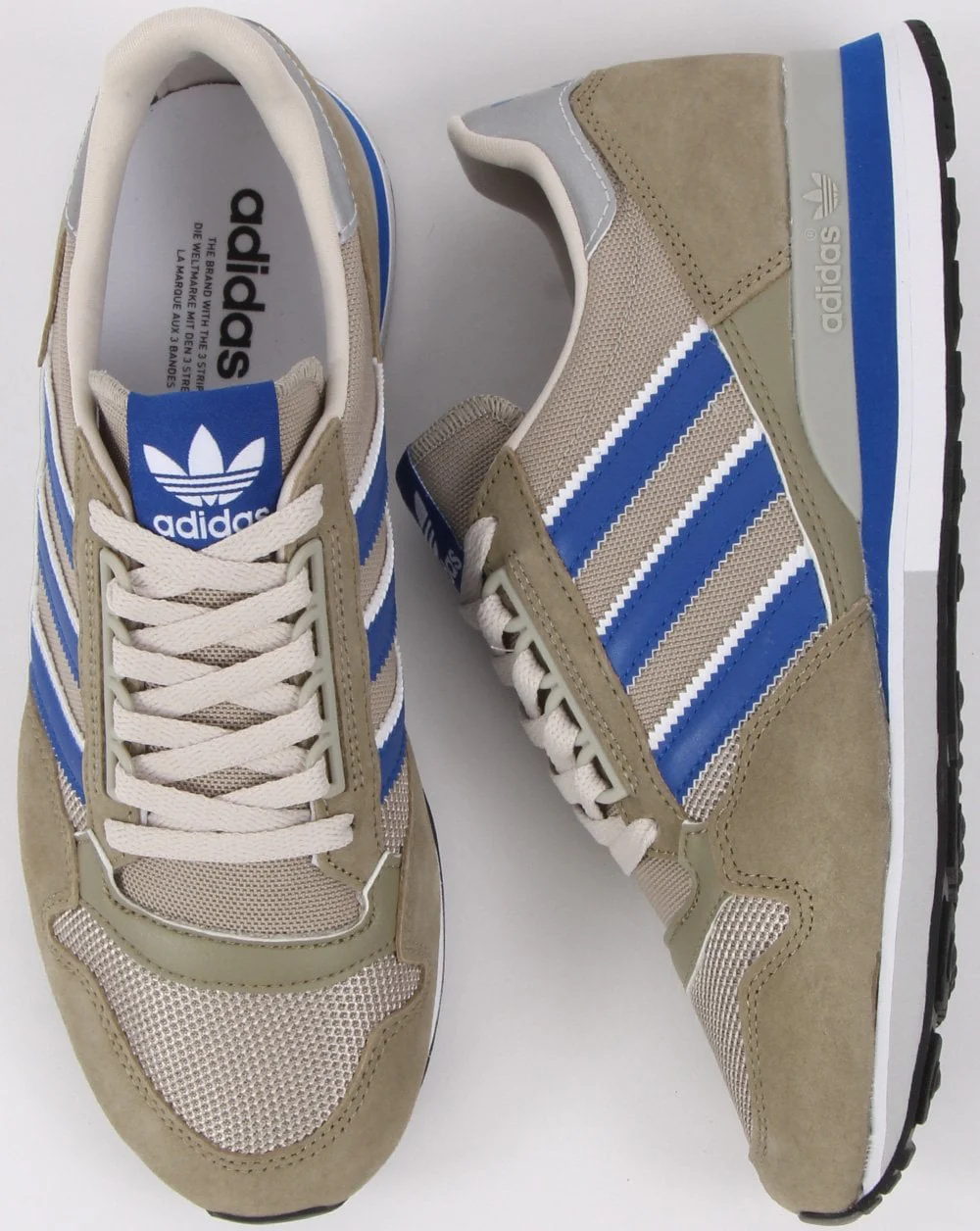 Adidas Zx 500 Trainers Grey/Royal Blue - Image 2