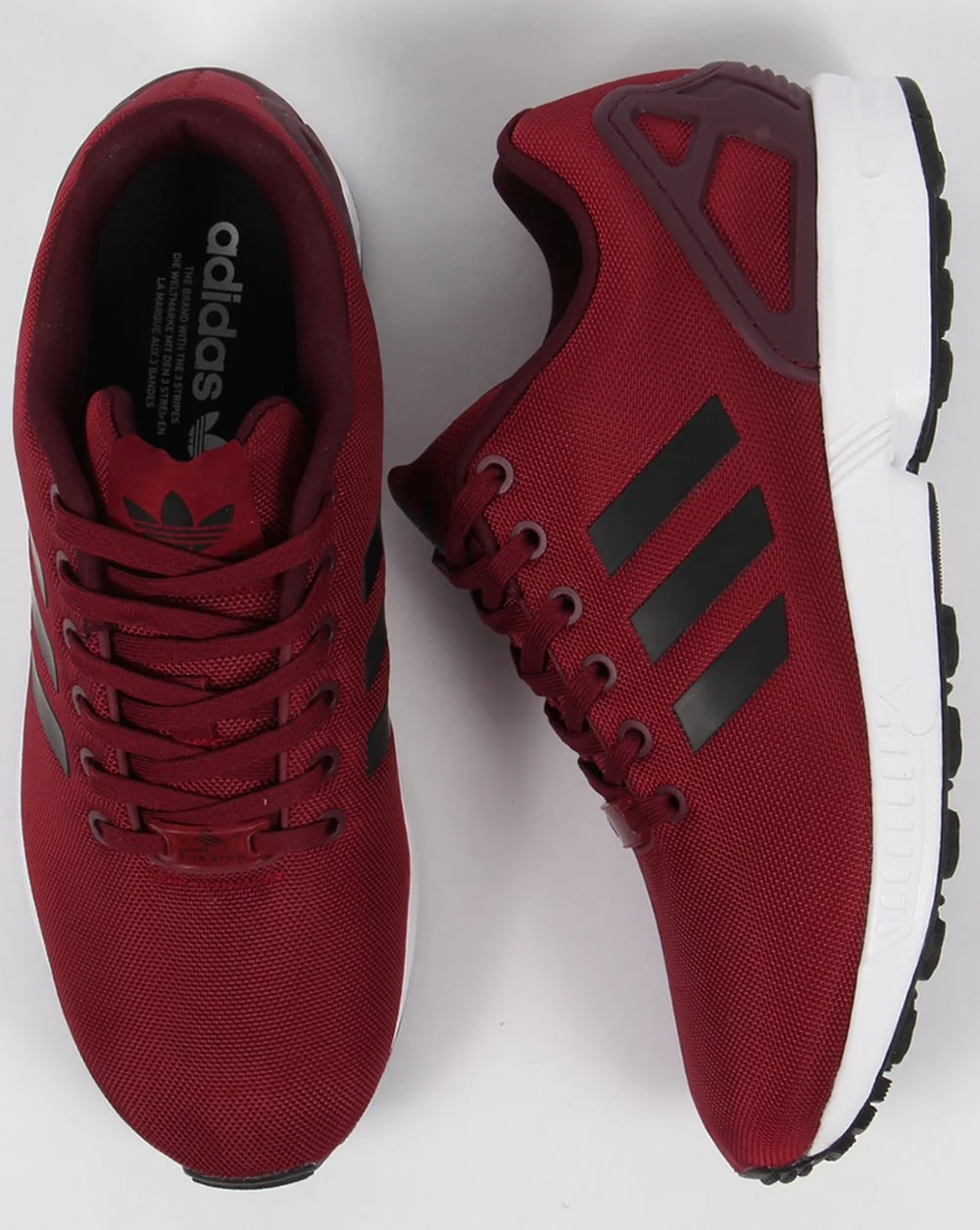 Adidas ZX Flux Trainers Burgundy/Black - Image 2