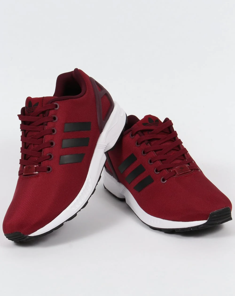 Adidas ZX Flux Trainers Burgundy/Black - Image 3