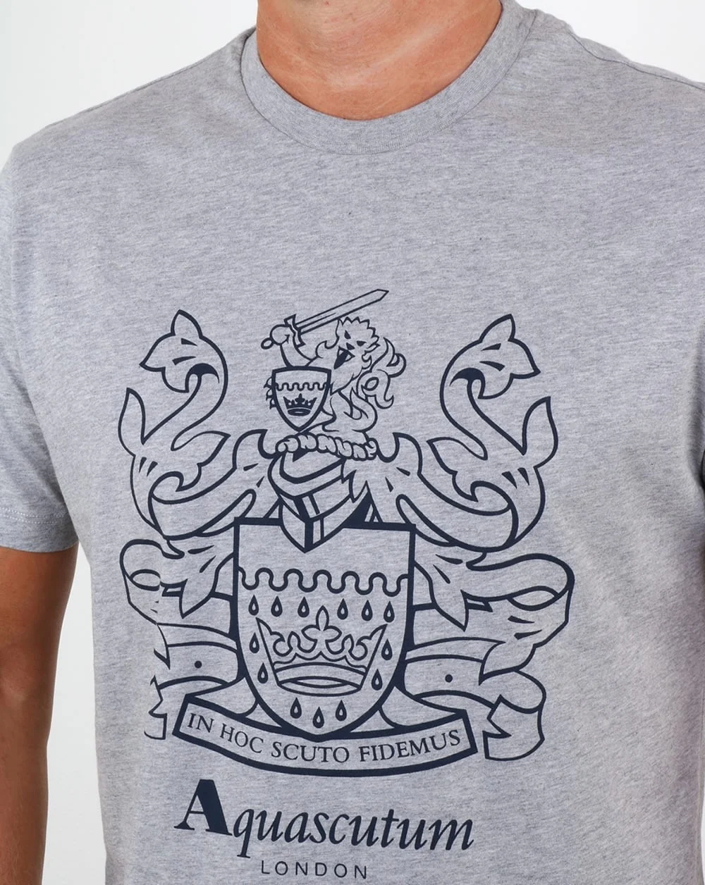 Aquascutum Aldis Crest T Shirt Grey - Image 2