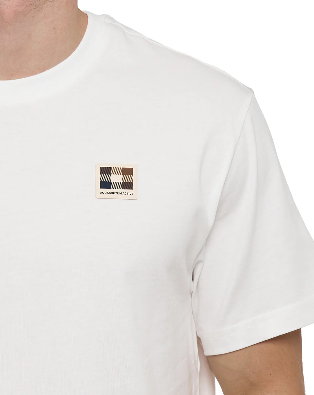 Aquascutum Badge T Shirt White - Image 3
