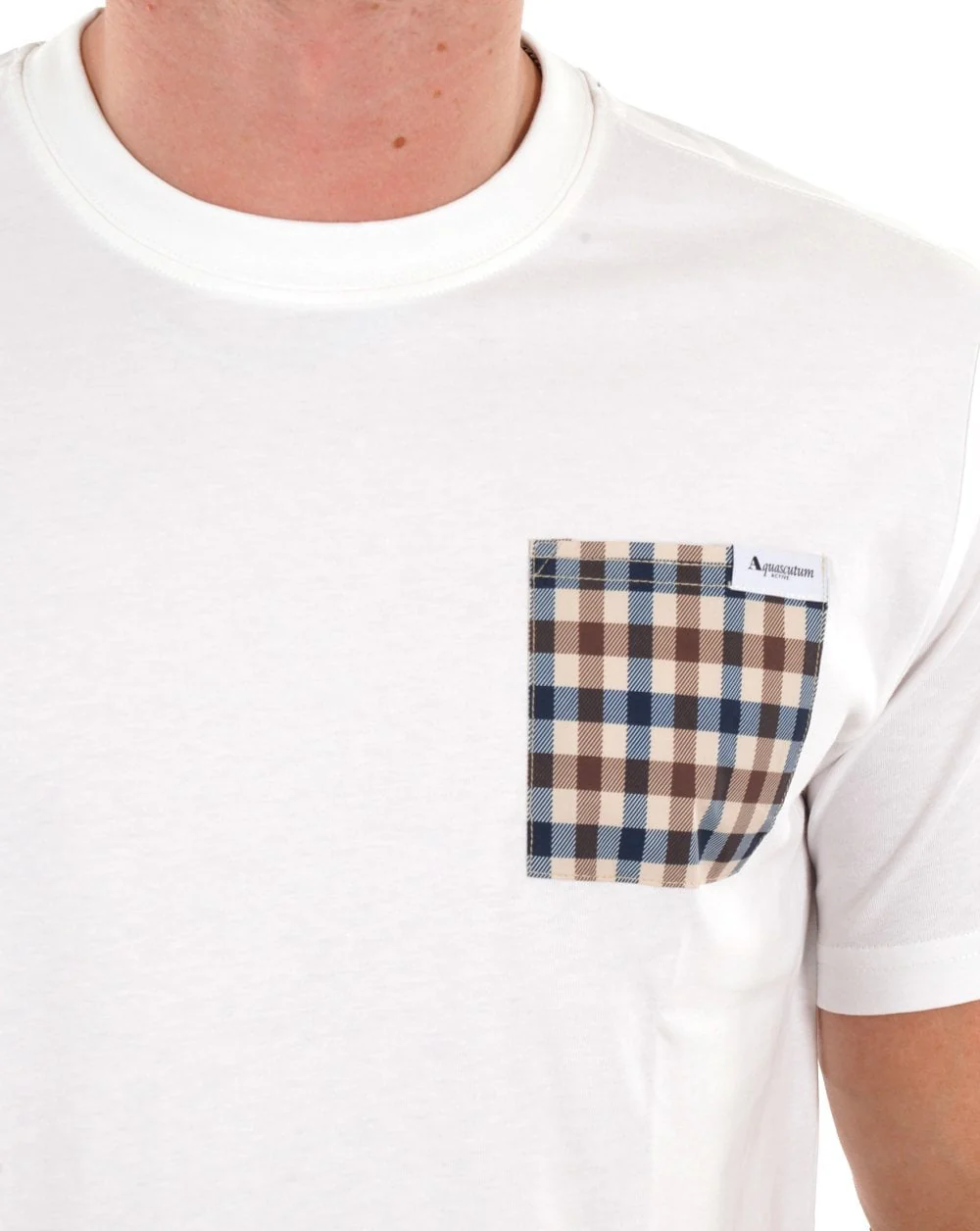 Aquascutum Club Check Pocket T-shirt White - Image 2
