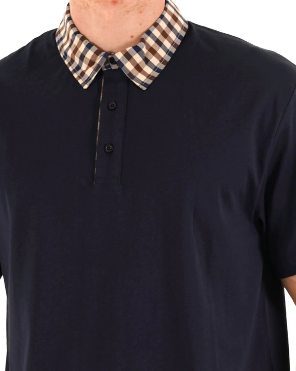 Aquascutum Club Check Polo Navy - Image 2