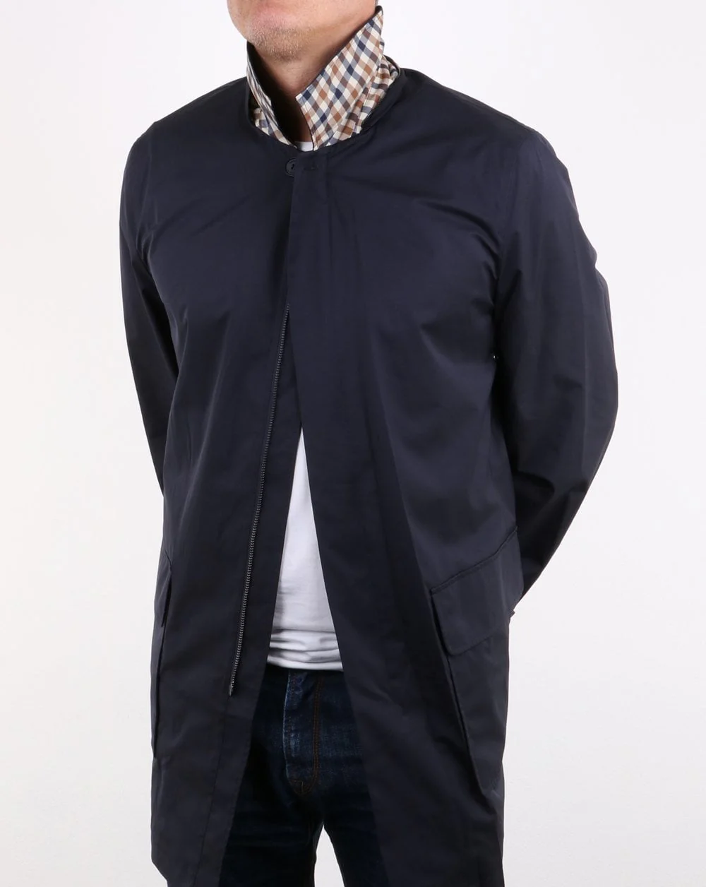 Aquascutum Dexter Hooded Parka Navy - Image 3