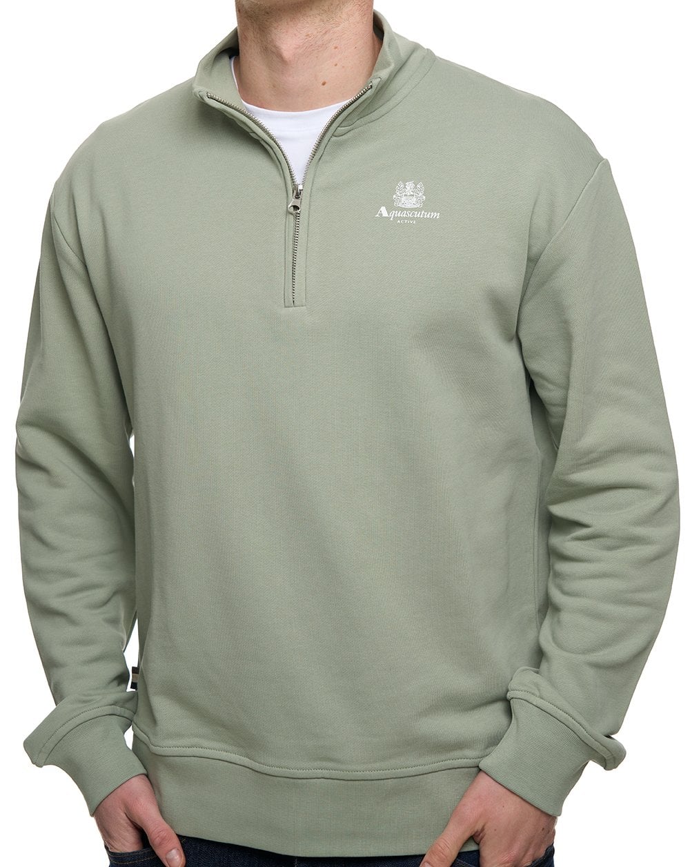 Aquascutum Half Zip Mock Neck Salvia - Image 2