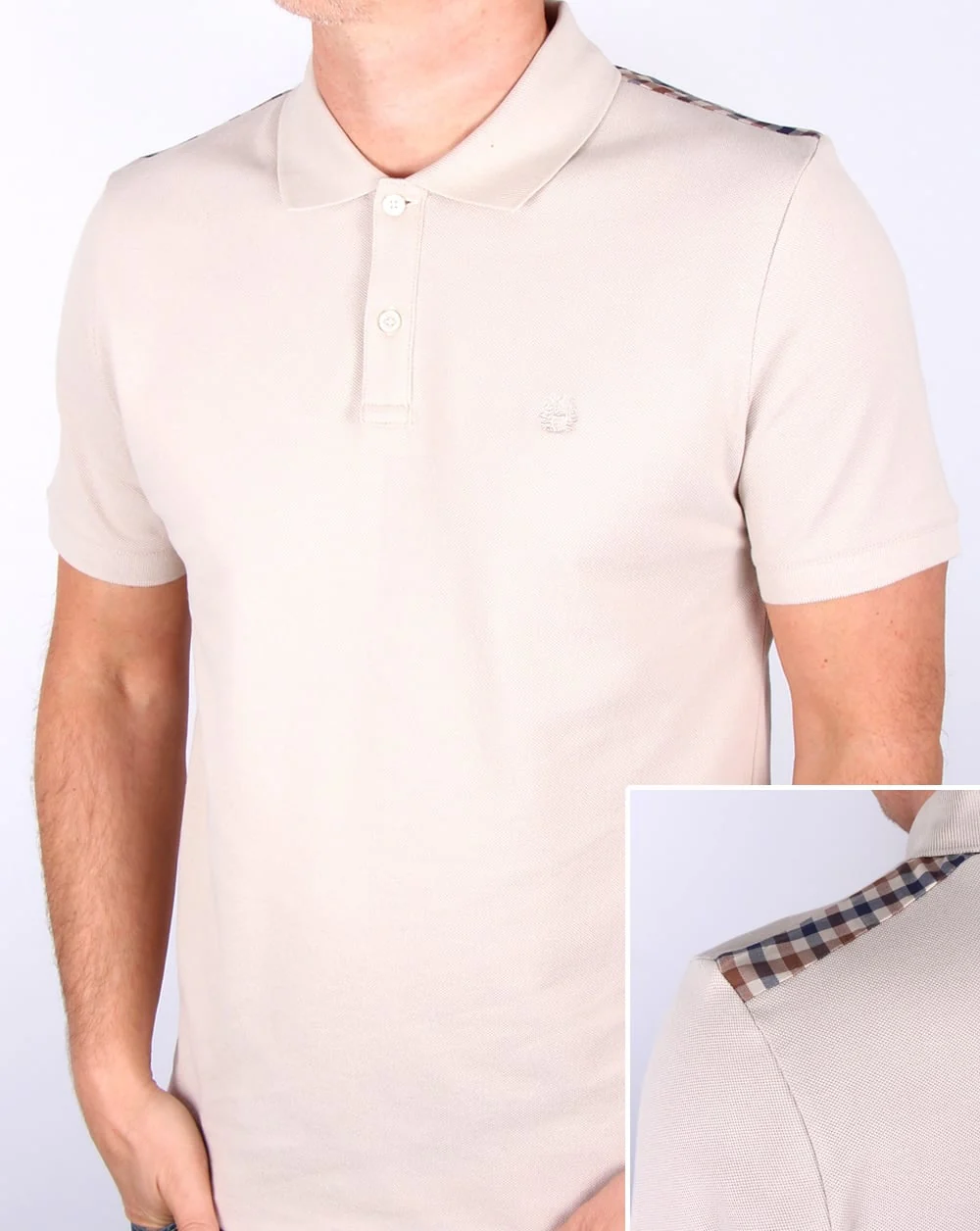 Aquascutum Hill Pique Polo Shirt Beige