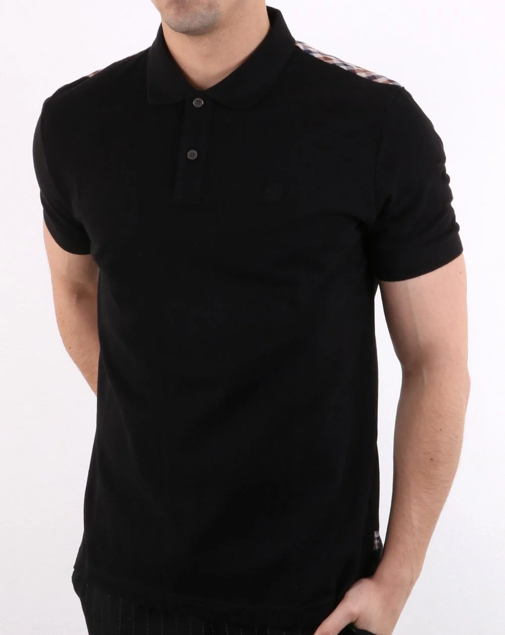 Aquascutum Hill Pique Polo Shirt Black - Image 2