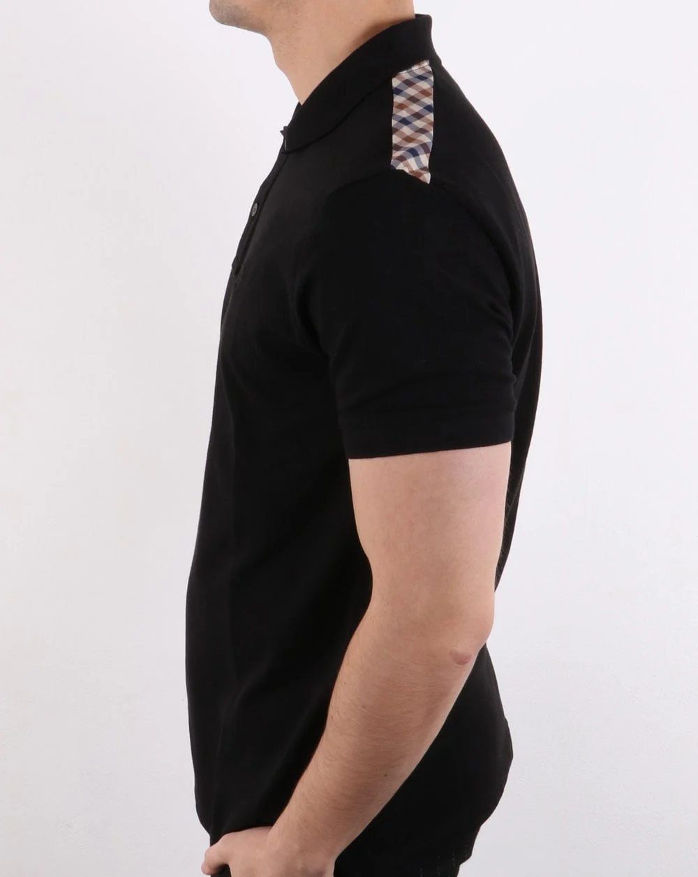 Aquascutum Hill Pique Polo Shirt Black - Image 3