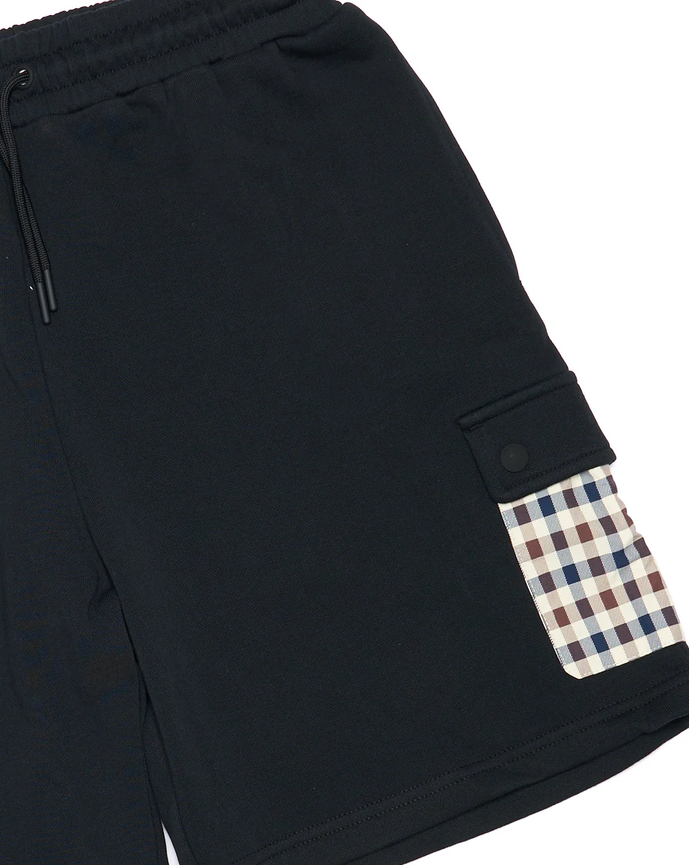 Aquascutum Lamina Check Pocket Shorts Black - Image 2