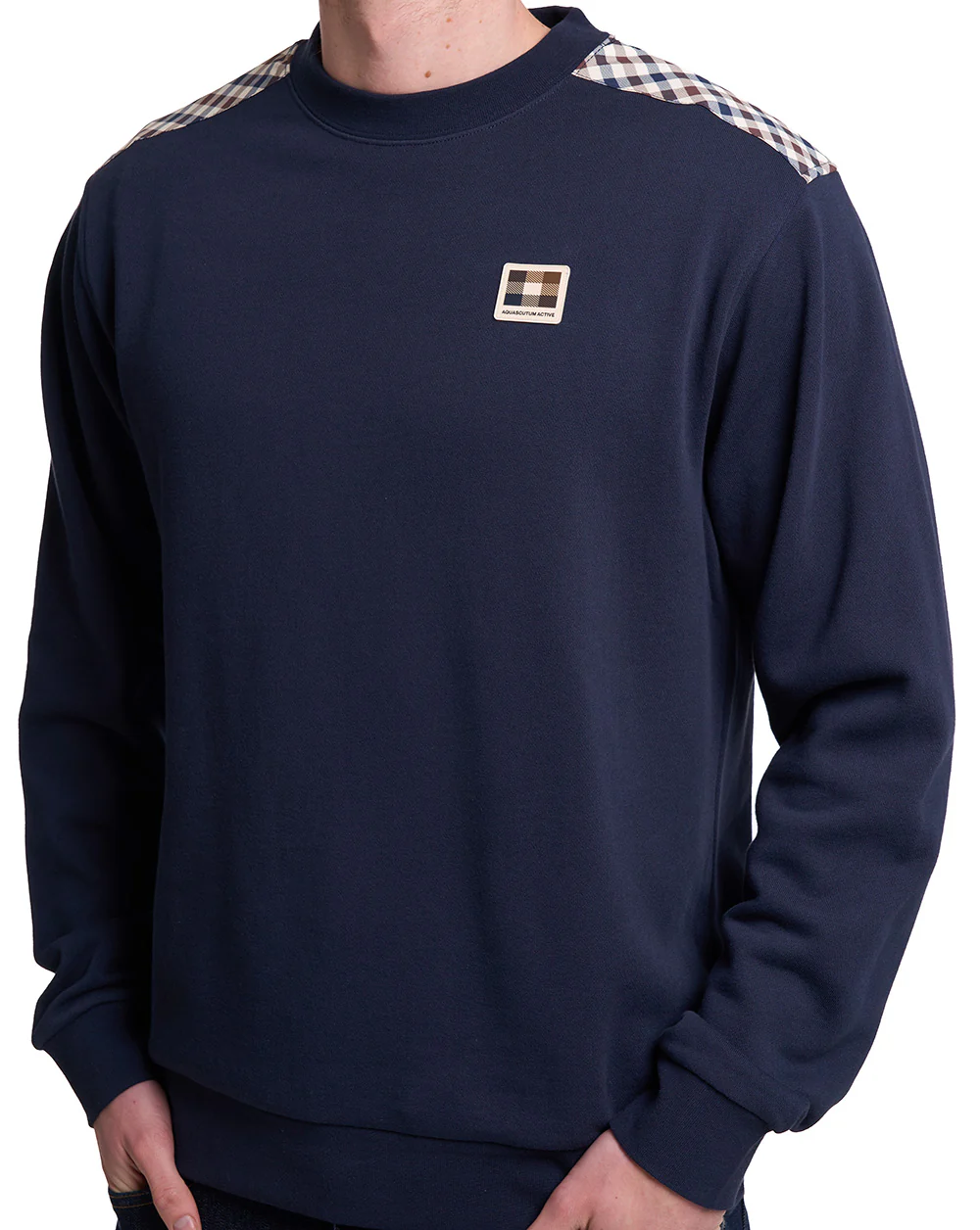 Aquascutum Lamina Crew Sweatshirt Navy - Image 2