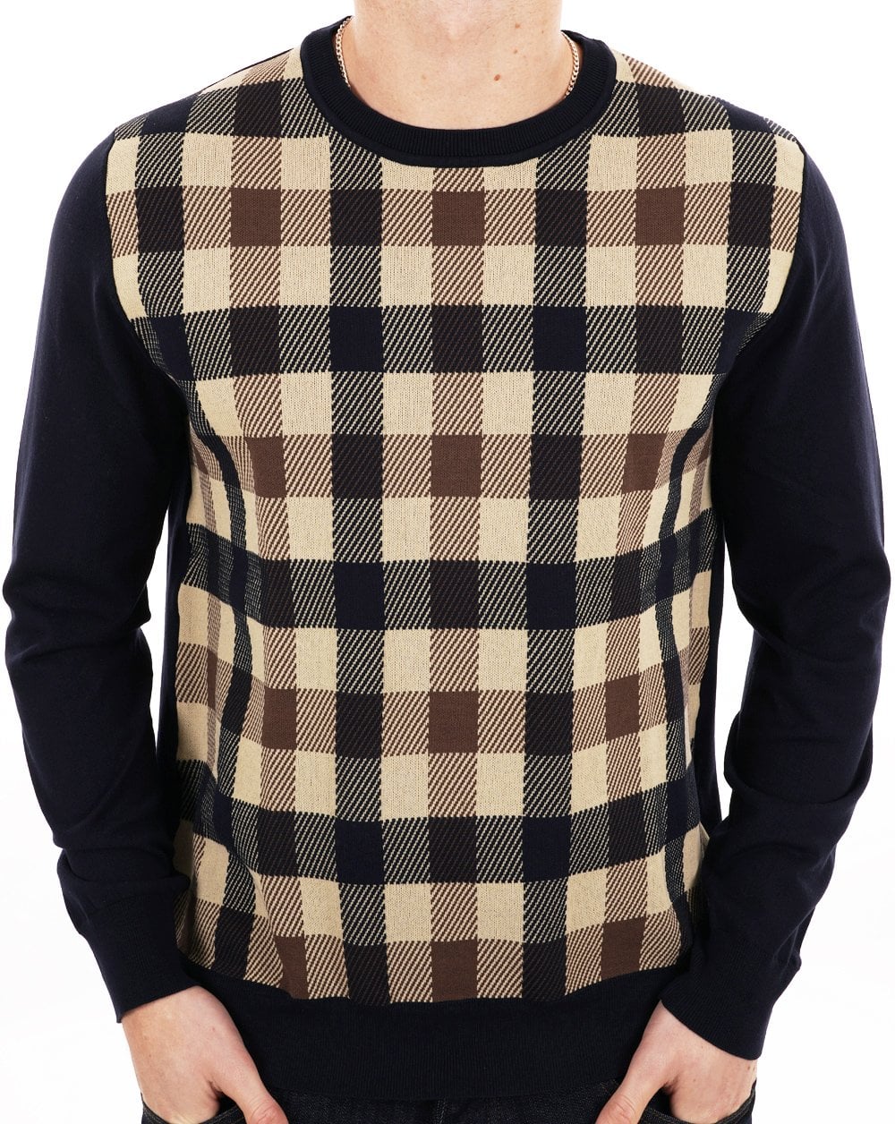 Aquascutum Macro Iconic Knit Jumper Navy - Image 3