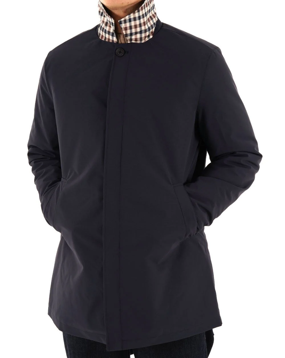 Aquascutum Padded Mid Trench Coat Navy