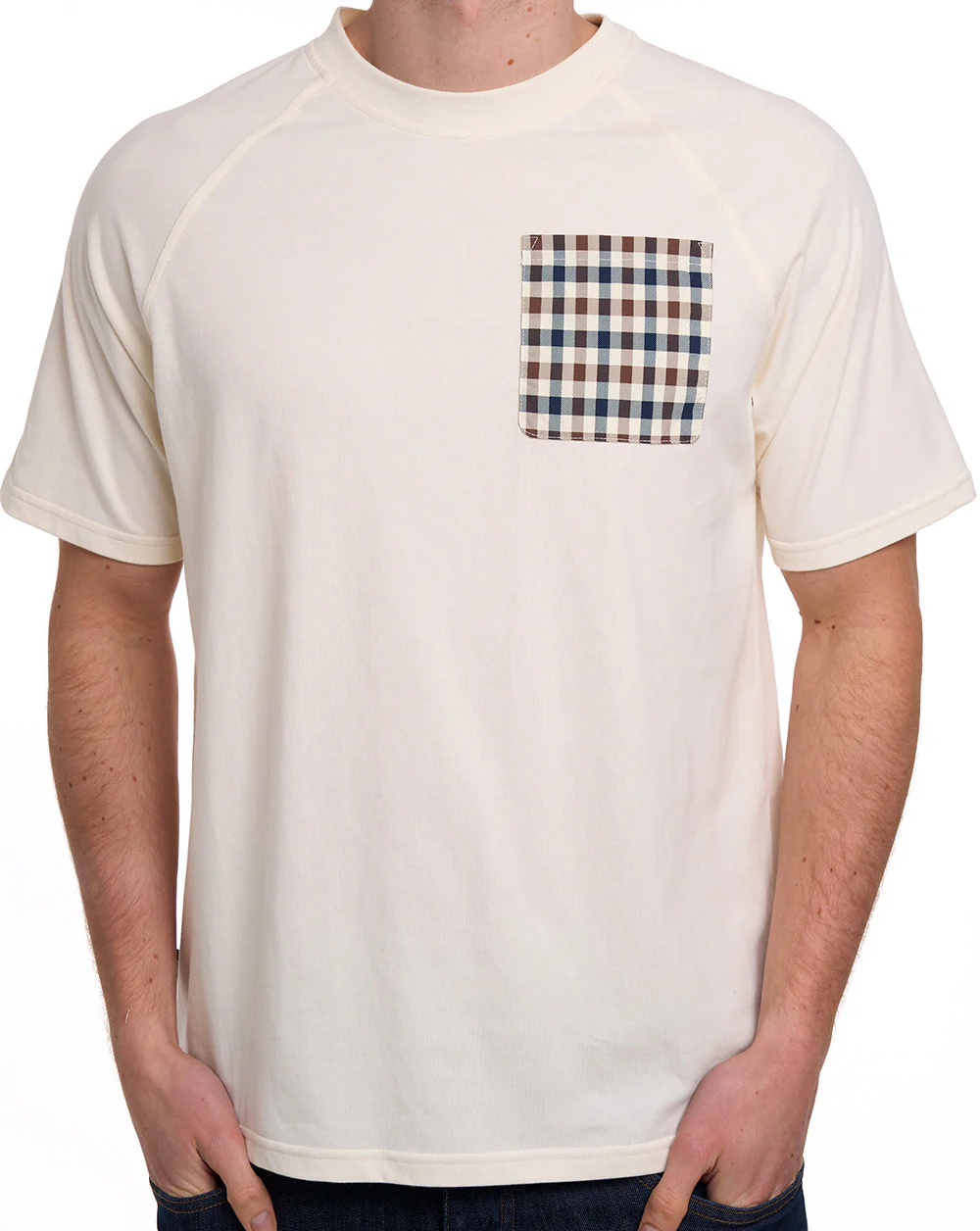 Aquascutum Raglan Pocket T-Shirt Off White - Image 3