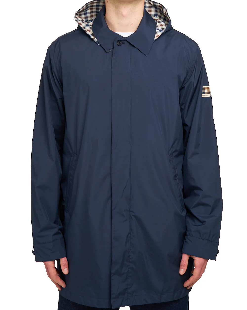 Aquascutum RLG Badge Packable Trench Navy - Image 4