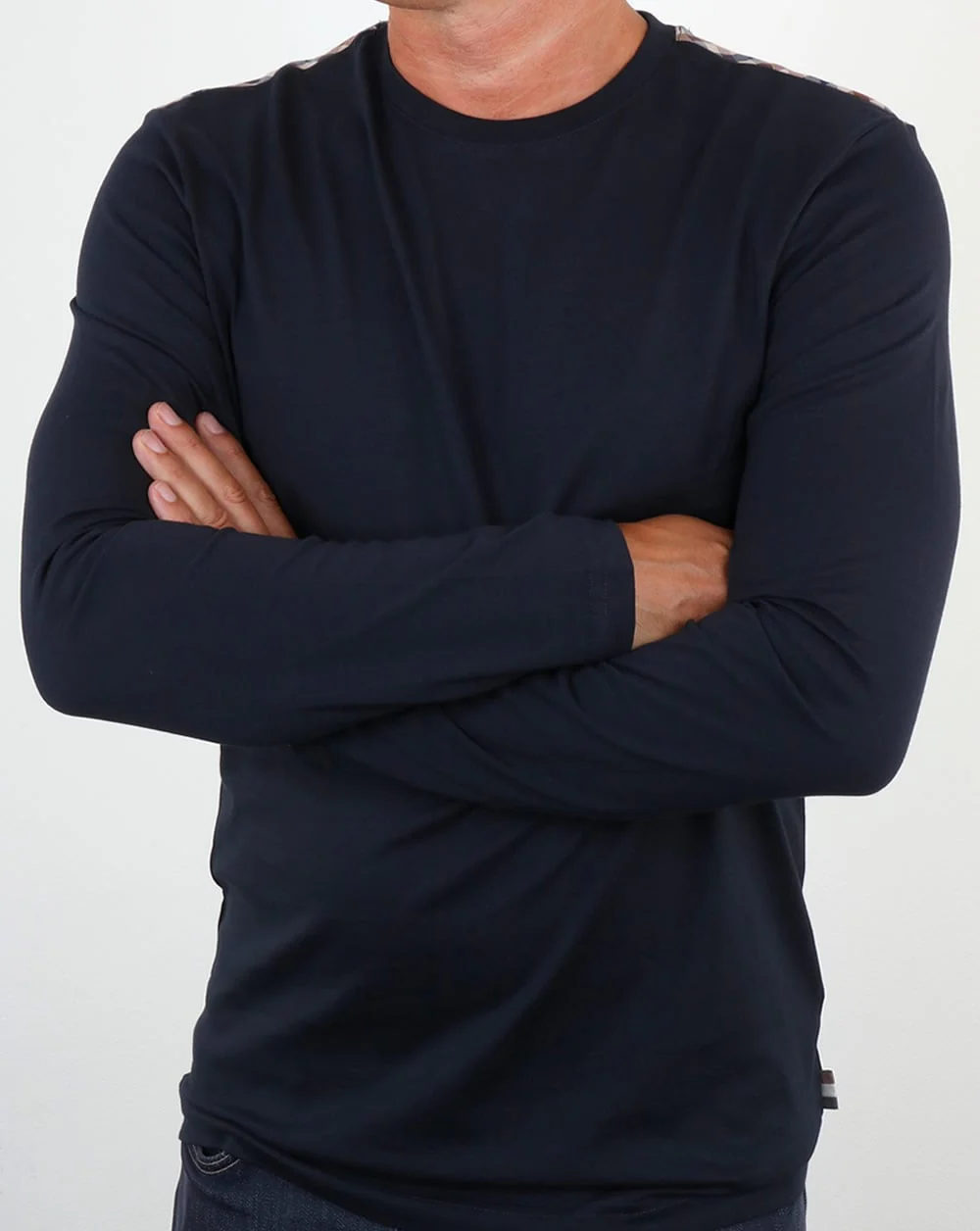 Aquascutum Southport Long Sleeve T Shirt Navy - Image 4