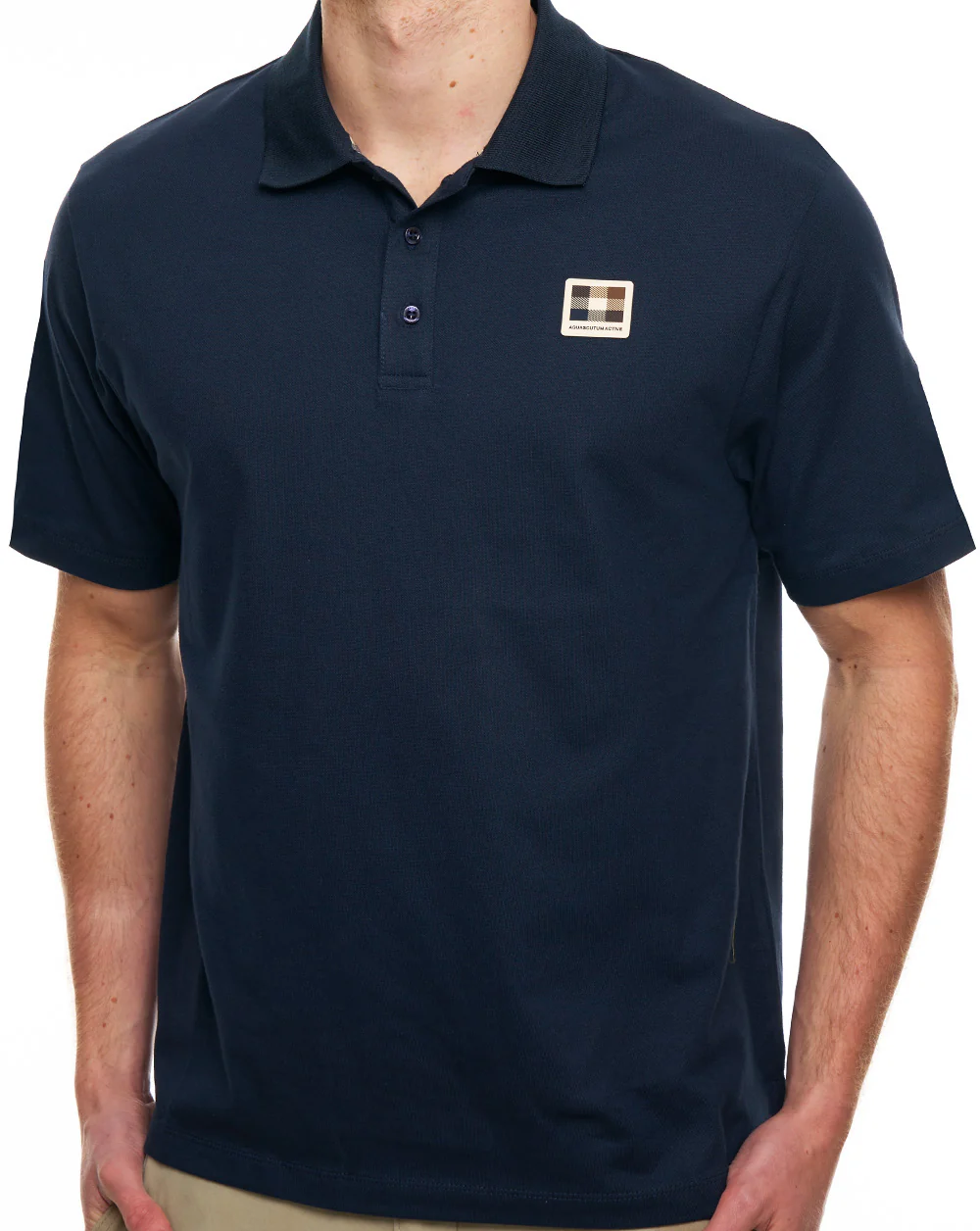 Aquascutum Pique Badge Polo Navy - Image 2