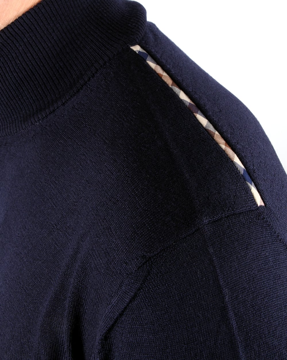 Aquascutum Tomkis Half Zip Knit Navy - Image 3