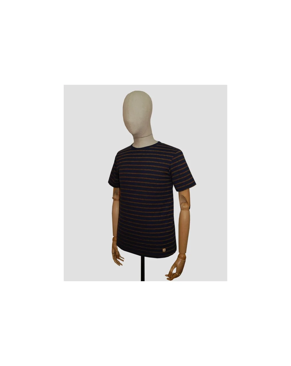 Armor-lux Stripe T-shirt Navy/tan - Image 4