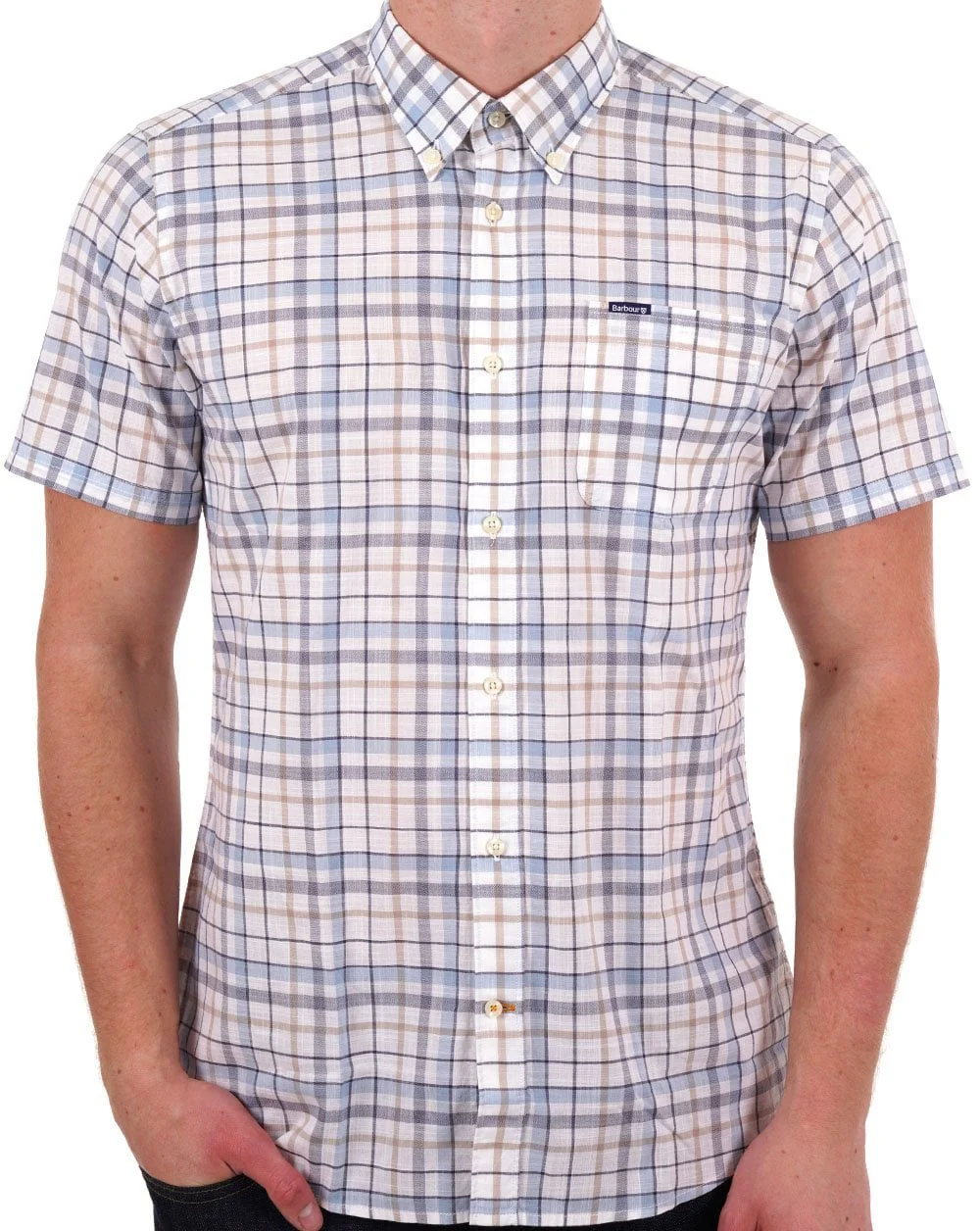 Barbour Adderstone Short Sleeve Tailored Shirt White - Image 3