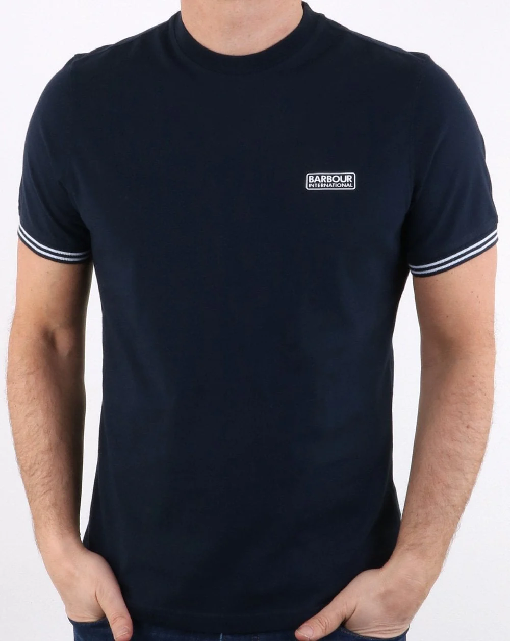 Barbour Cable Tipped Tee Navy