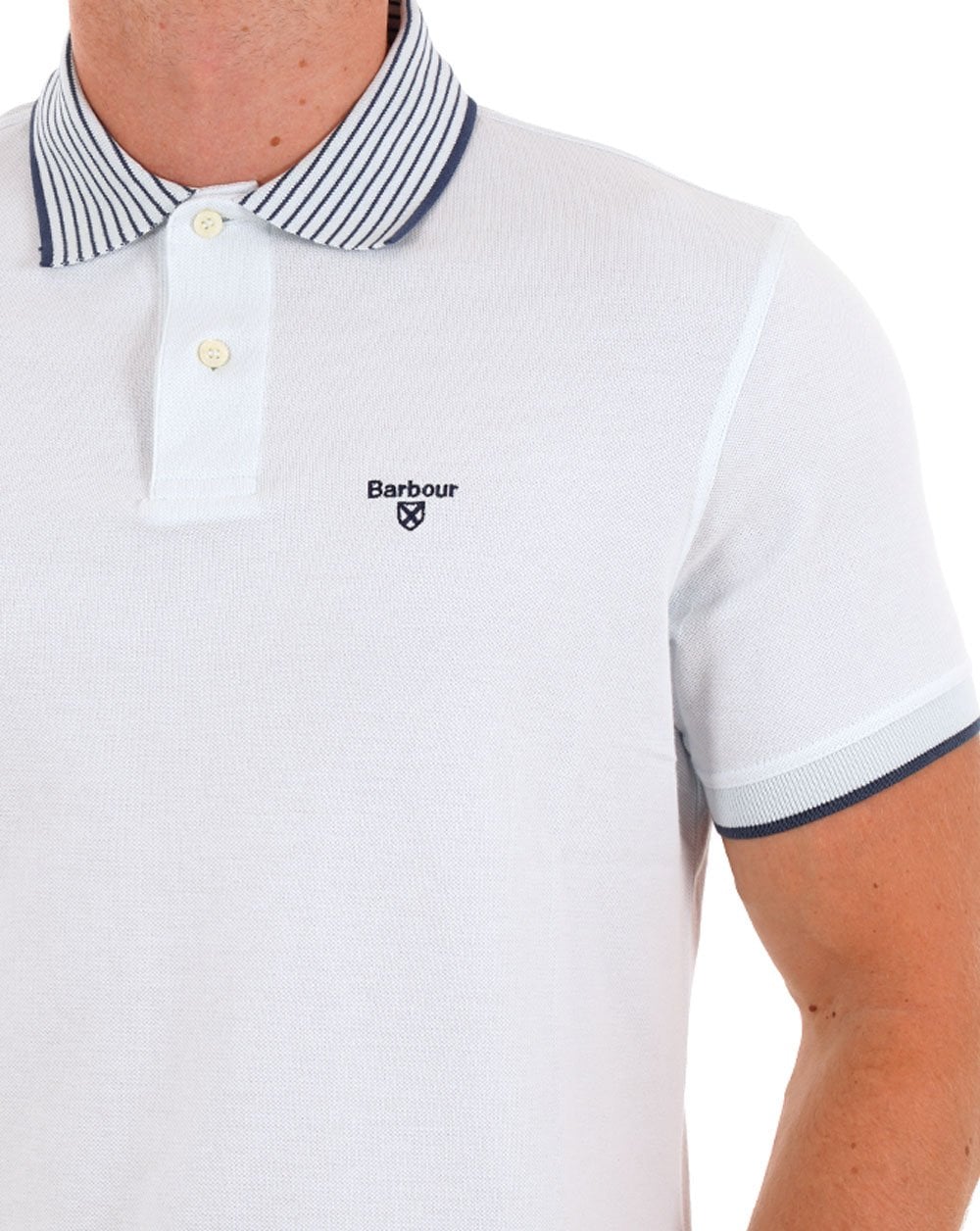 Barbour Denwick Polo Shirt Bleached Blue - Image 2