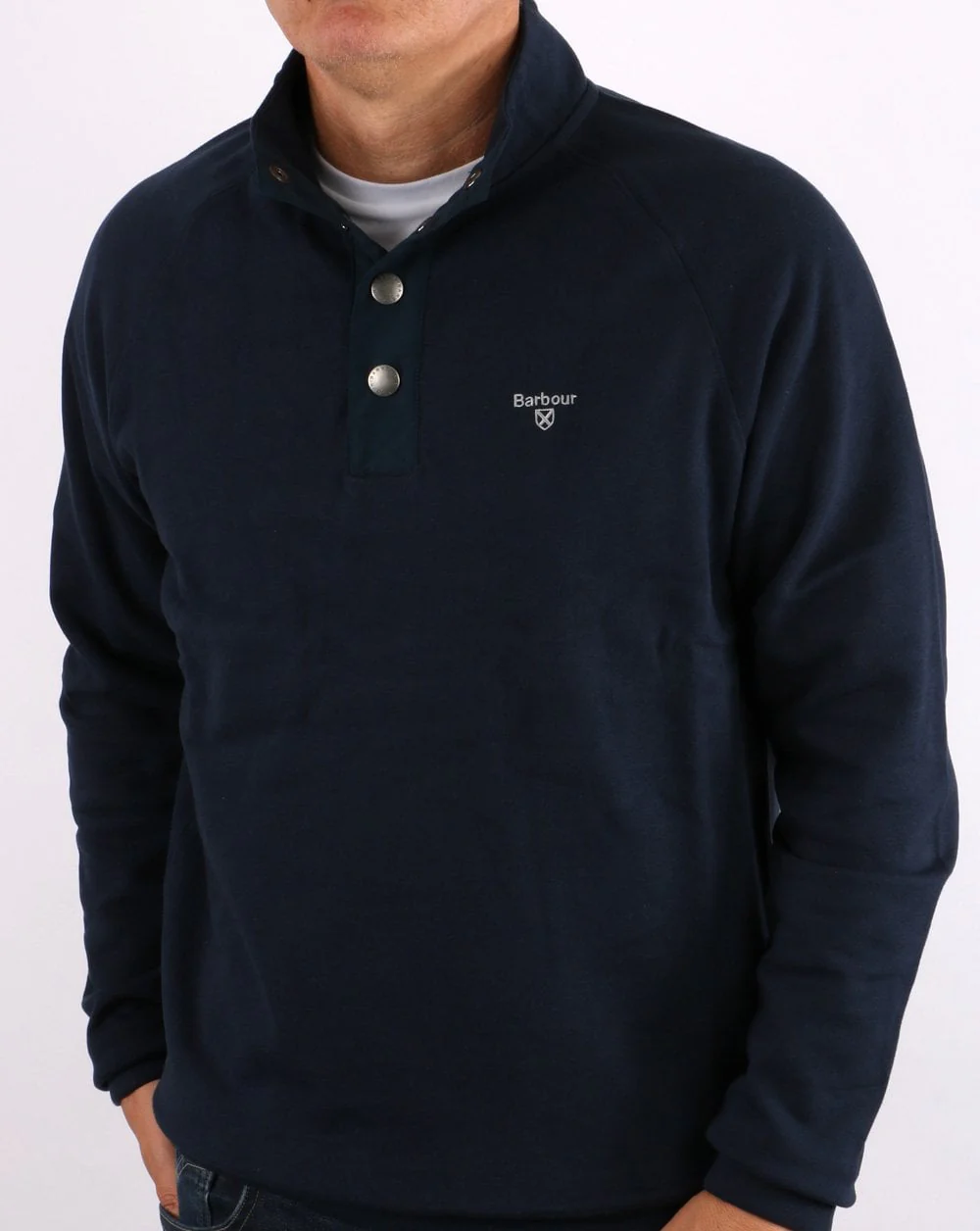 Barbour Half Zip Sweatshirt Navy - Image 4