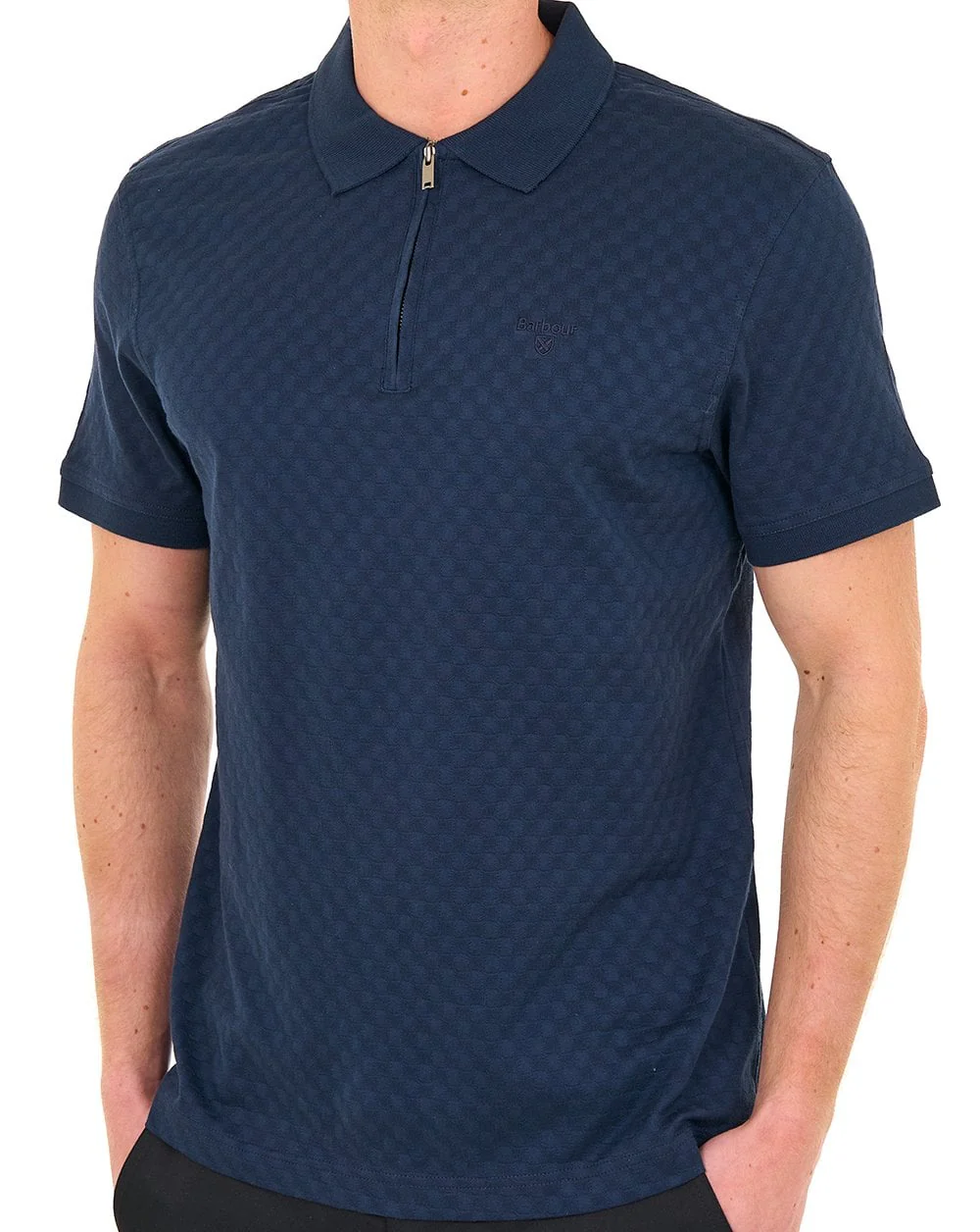 Barbour Hockham Tailored Polo Navy - Image 3
