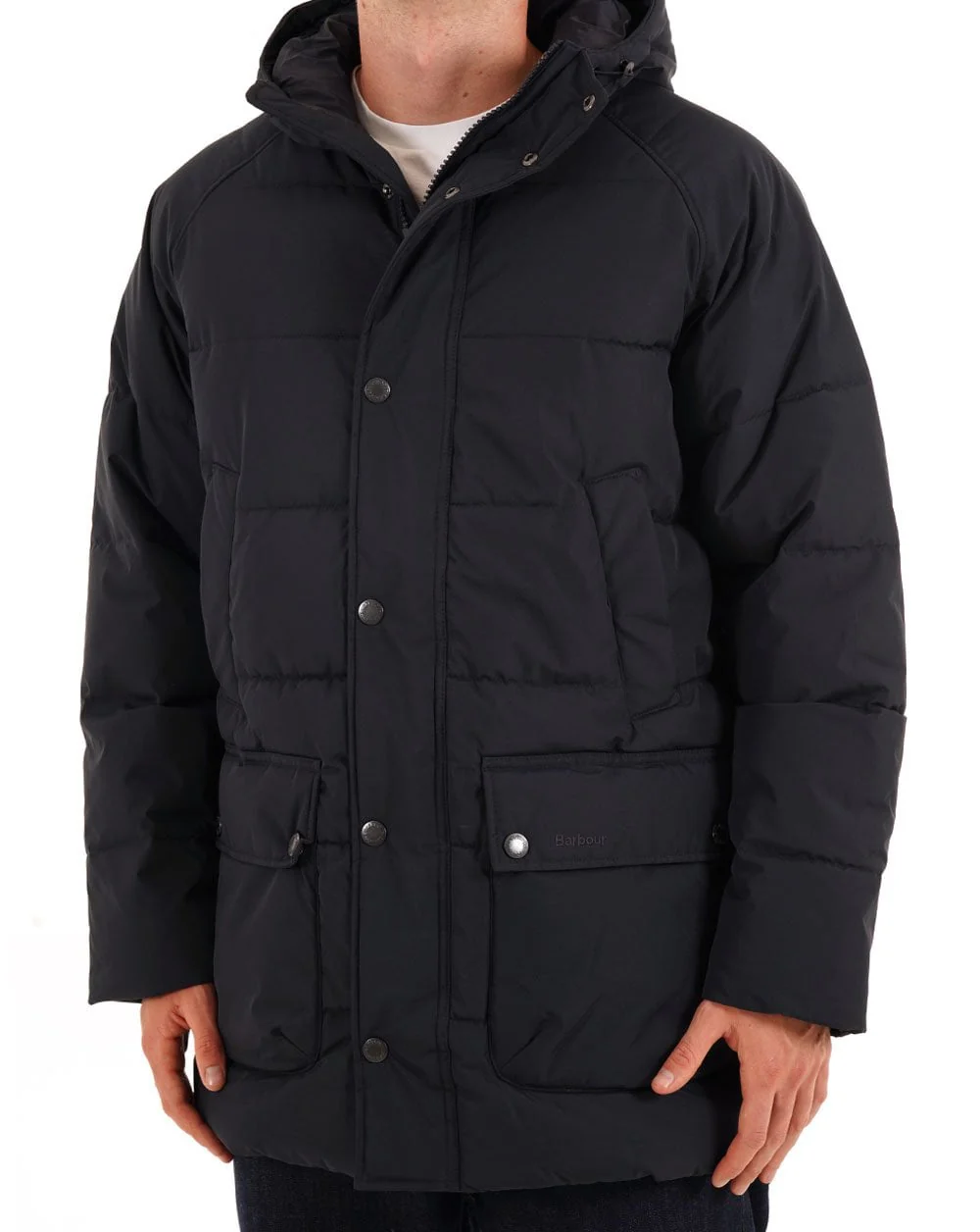 Barbour Hooded Bedale Puffer Jacket Dark Navy - Image 2