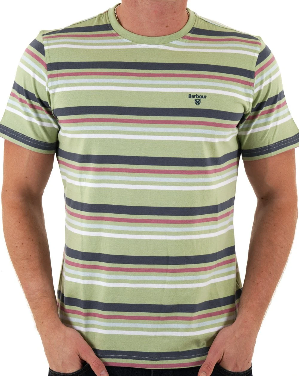 Barbour Houstead Stripe T Shirt Pale Apple - Image 2