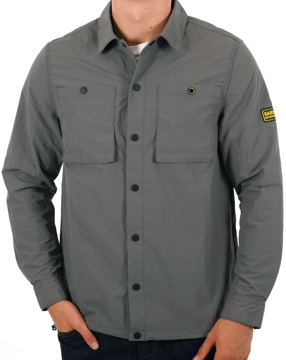 Barbour International Cadwell Overshirt Slate Grey - Image 3