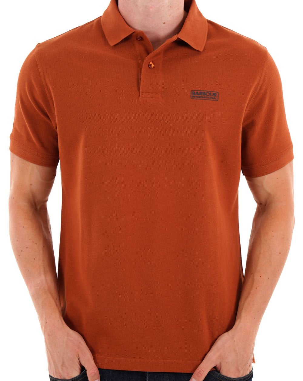 Barbour International Essential Polo Dark Ginger - Image 3