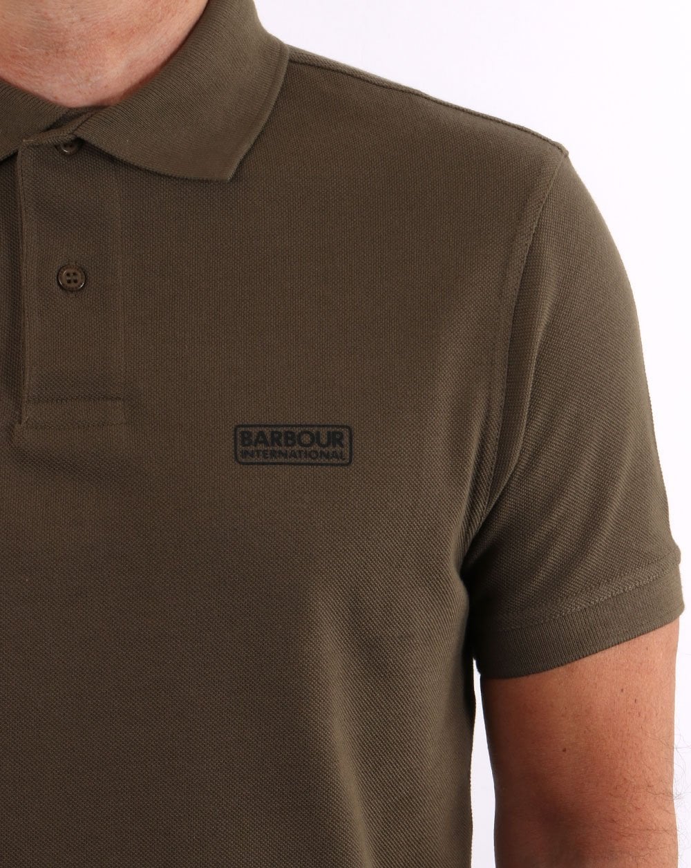 Barbour International Essential Polo Dusky Olive - Image 2