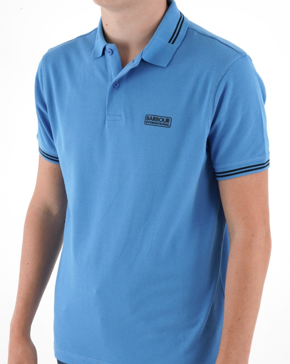 Barbour International Essential Tipped Polo Ultra Blue - Image 5