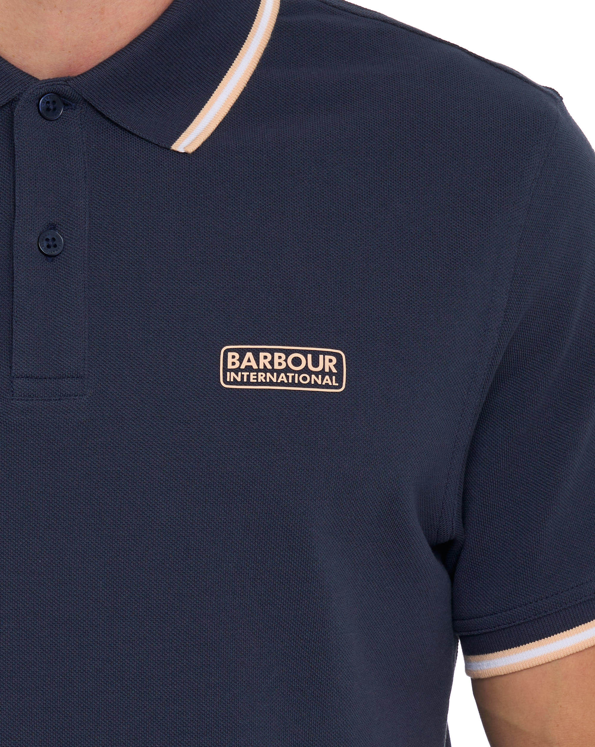 Barbour International Evan Tipped Polo Shirt Oxford Navy - Image 2