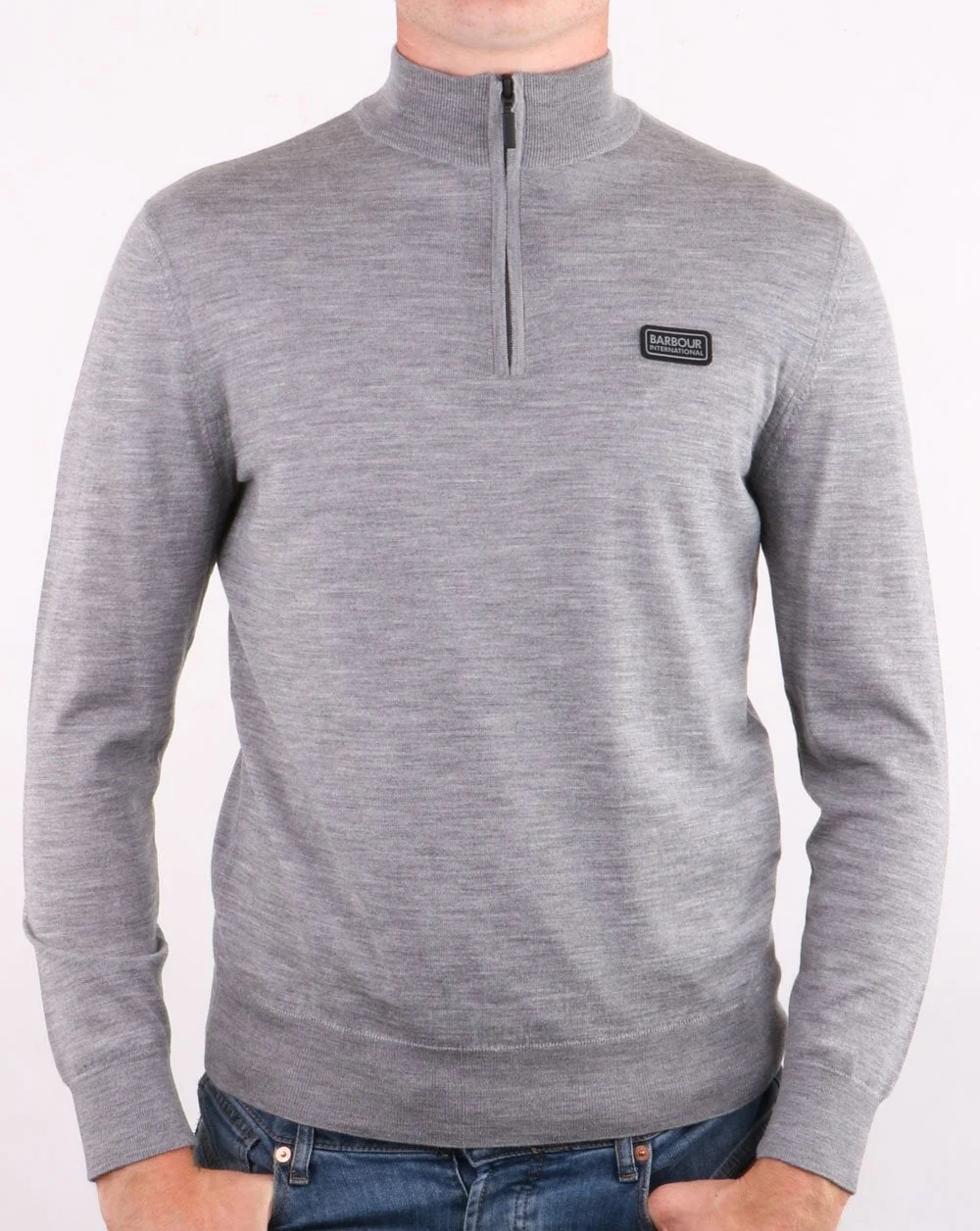 Barbour International Half Zip Merino Anthracite Marl - Image 3