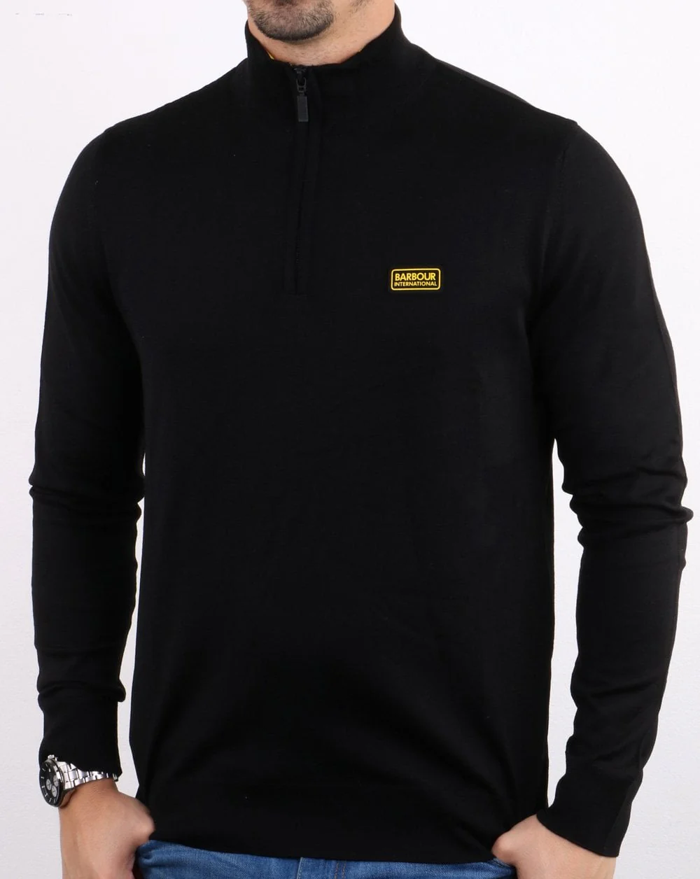 Barbour International Half Zip Merino Black