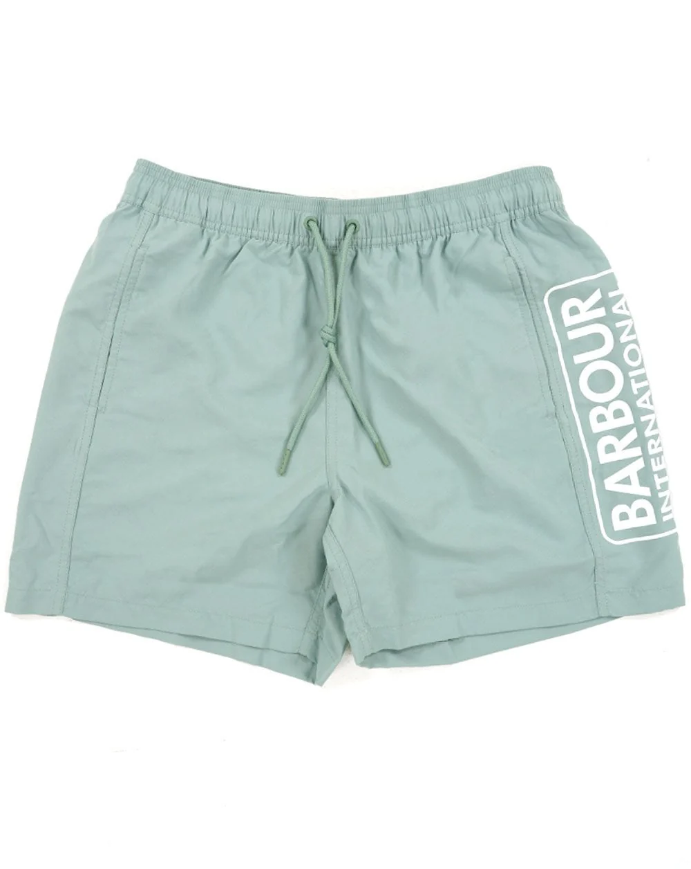 Barbour International Large Logo Swim Shorts Granite Green