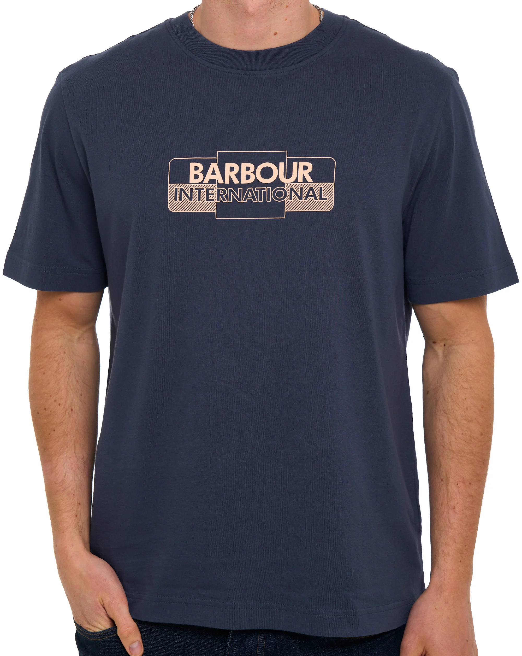 Barbour International Leighton Graphic T Shirt Oxford Navy - Image 2