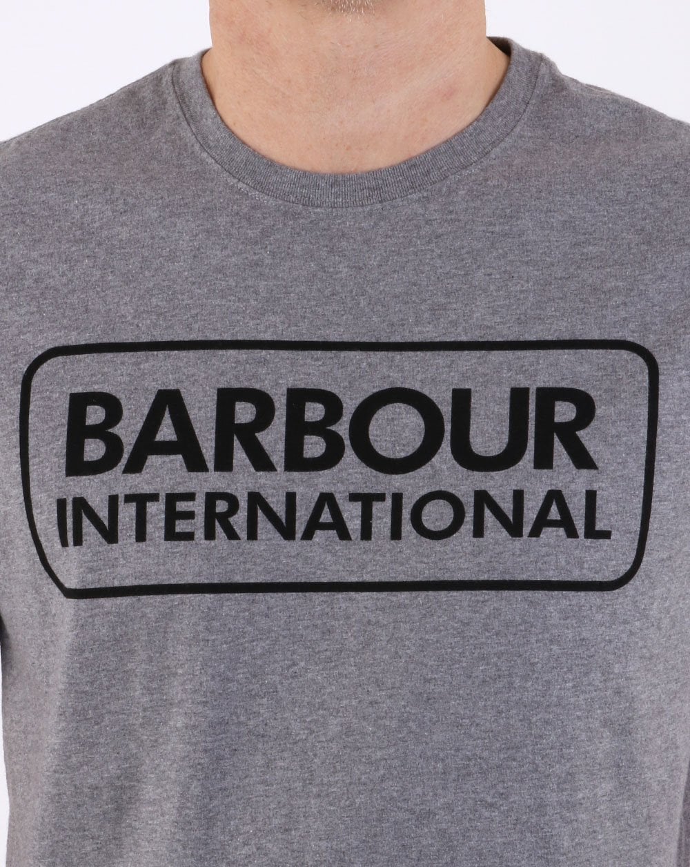 Barbour International Logo T-shirt Grey - Image 3