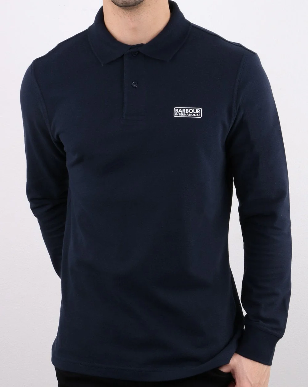 Barbour International Long Sleeved Polo Navy - Image 3