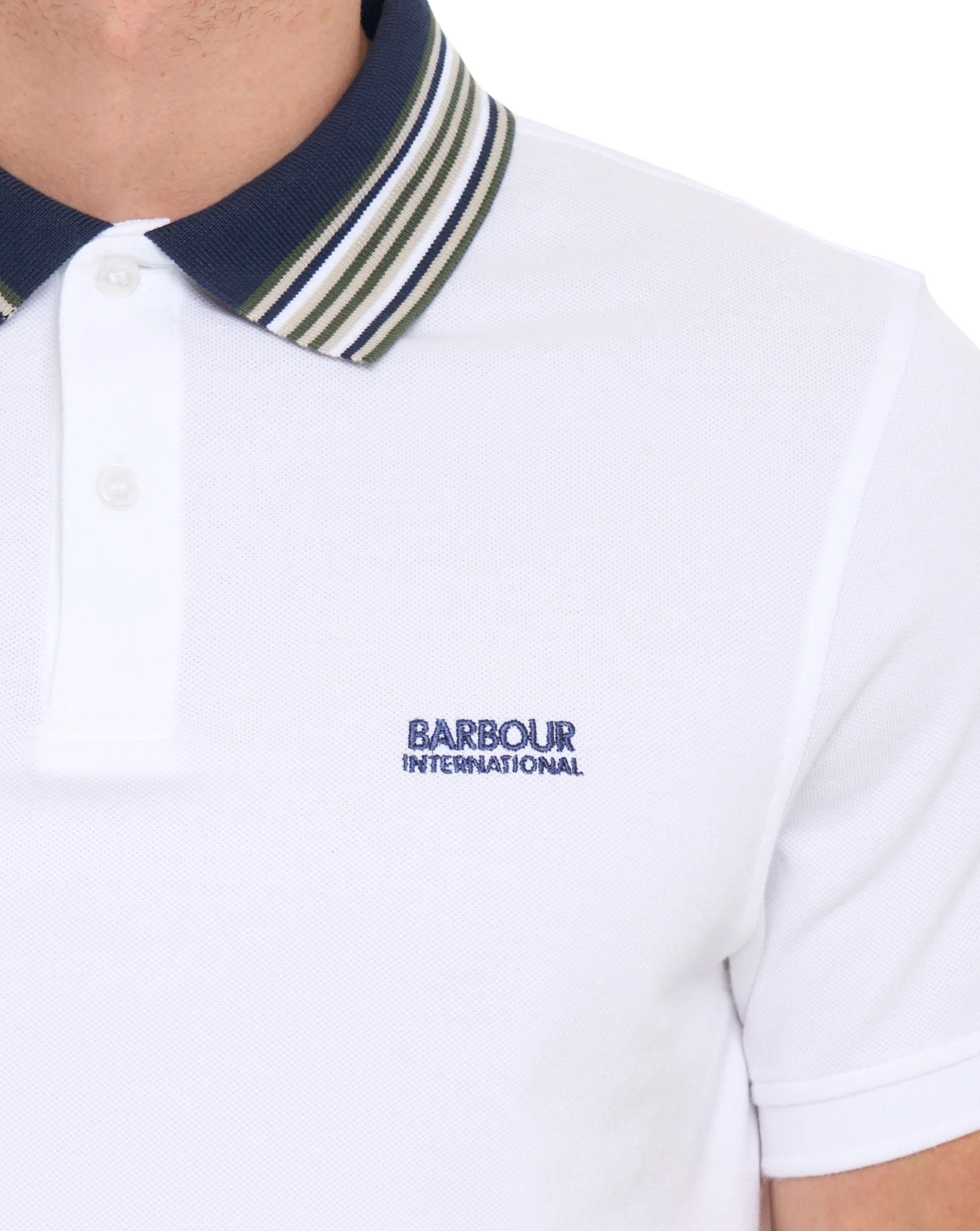 Barbour International Neville Tipped Polo Shirt White - Image 2