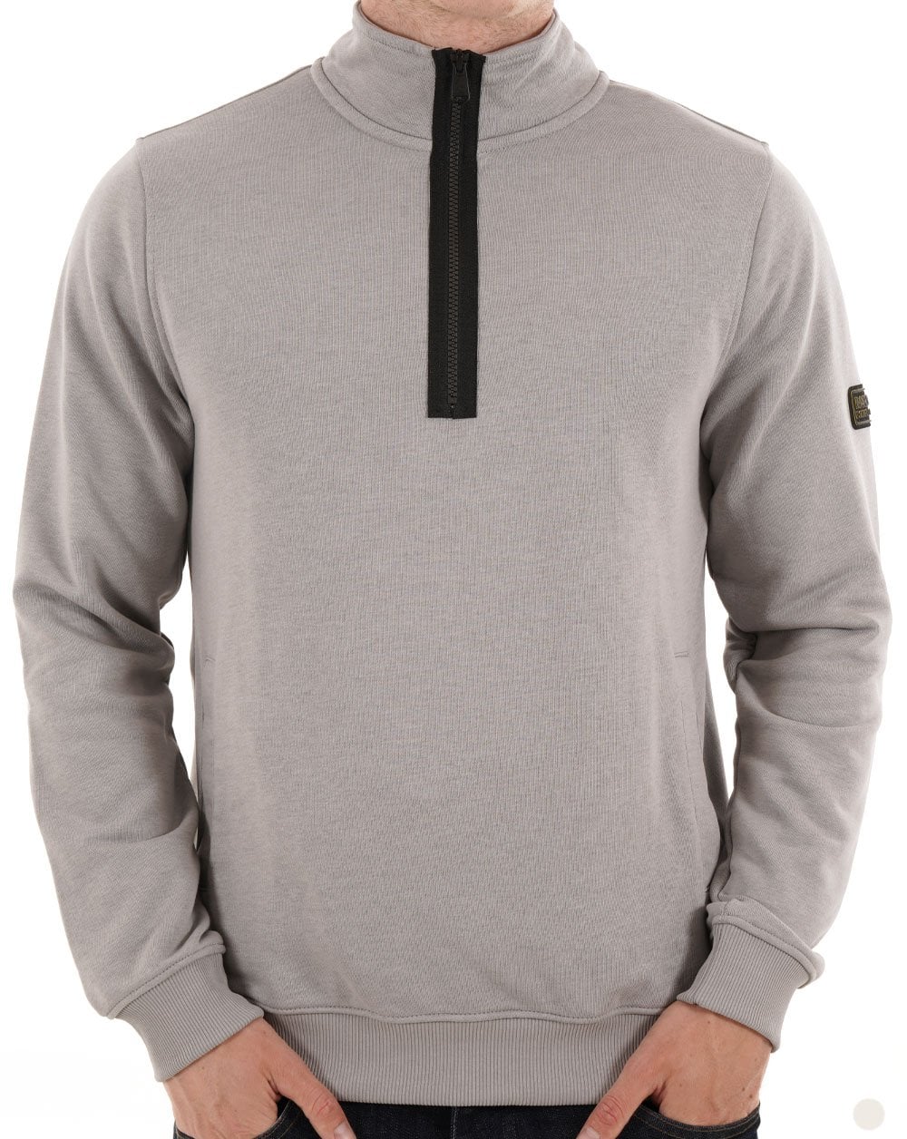 Barbour International Outline 1/4 Zip Sweatshirt Grey - Image 2