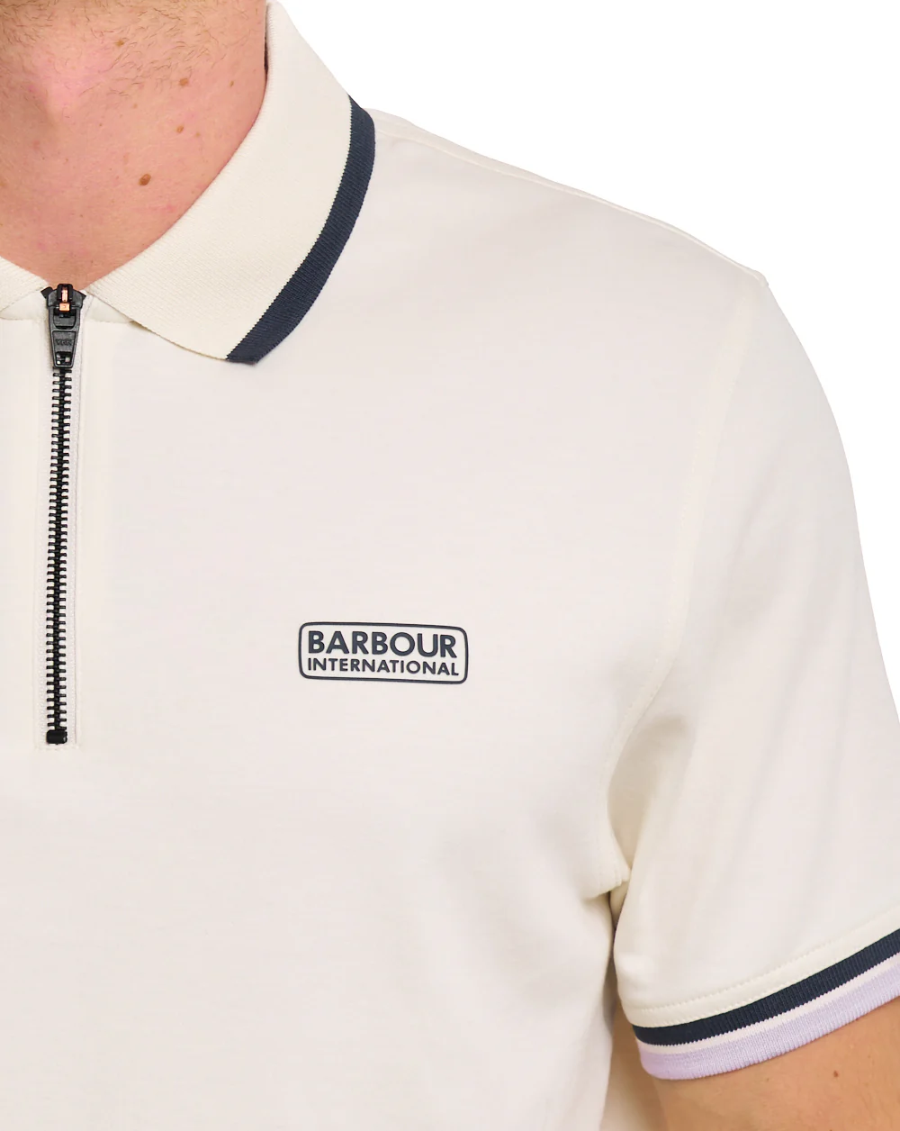 Barbour International Panter Interlock Polo Whisper White - Image 2