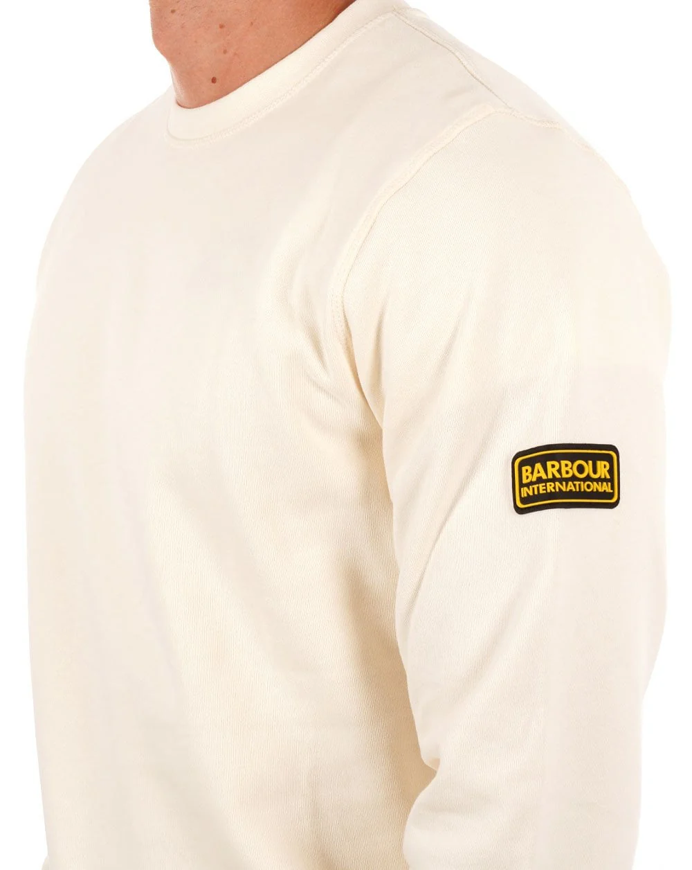 Barbour International Racer Badge Sweatshirt Whisper White - Image 2