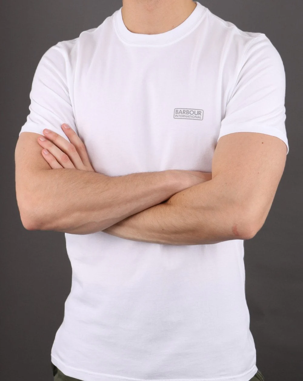 Barbour International Small Logo T-shirt White - Image 4
