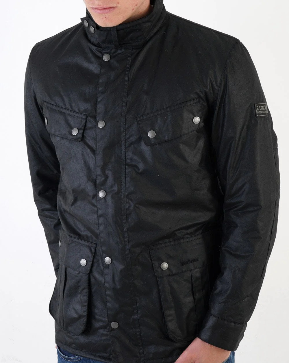 Barbour International Tourer Duke Wax Jacket Black - Image 4
