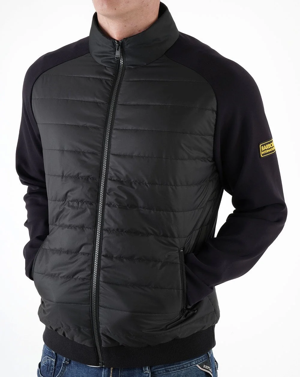 Barbour International Wharf Quilted Jacket Black - Image 2