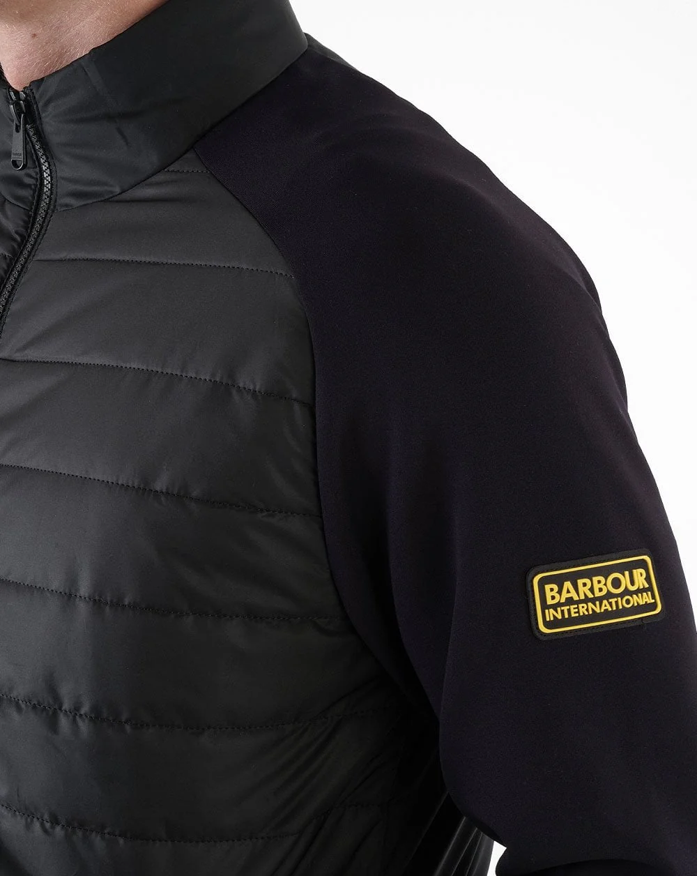 Barbour International Wharf Quilted Jacket Black - Image 3